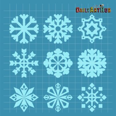 Snowflake Shapes Clip Art Set