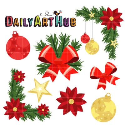 Christmas Decoration Clip Art Set
