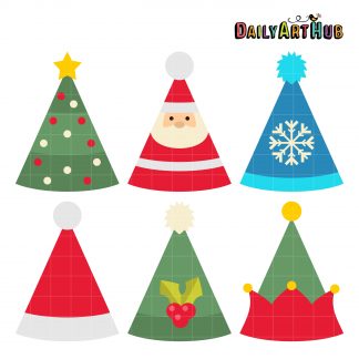 Christmas Party Hats Clip Art Set 