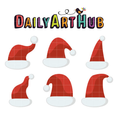 Santa Hat Clip Art Set