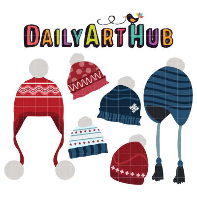 Winter Hats Clip Art Set