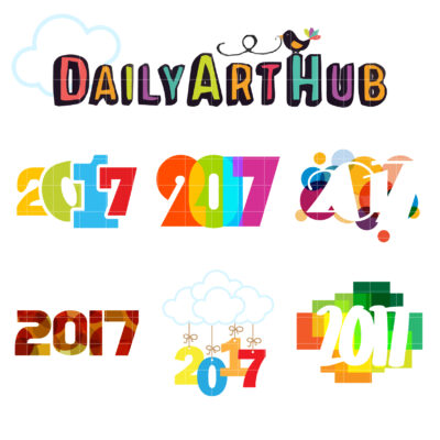 Cool 2017 Art Clip Art Set