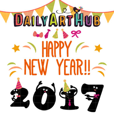 Cute 2017 Celebration Clip Art Set