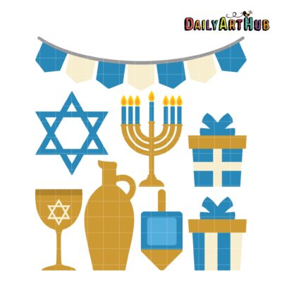Happy Hanukkah Clip Art Set