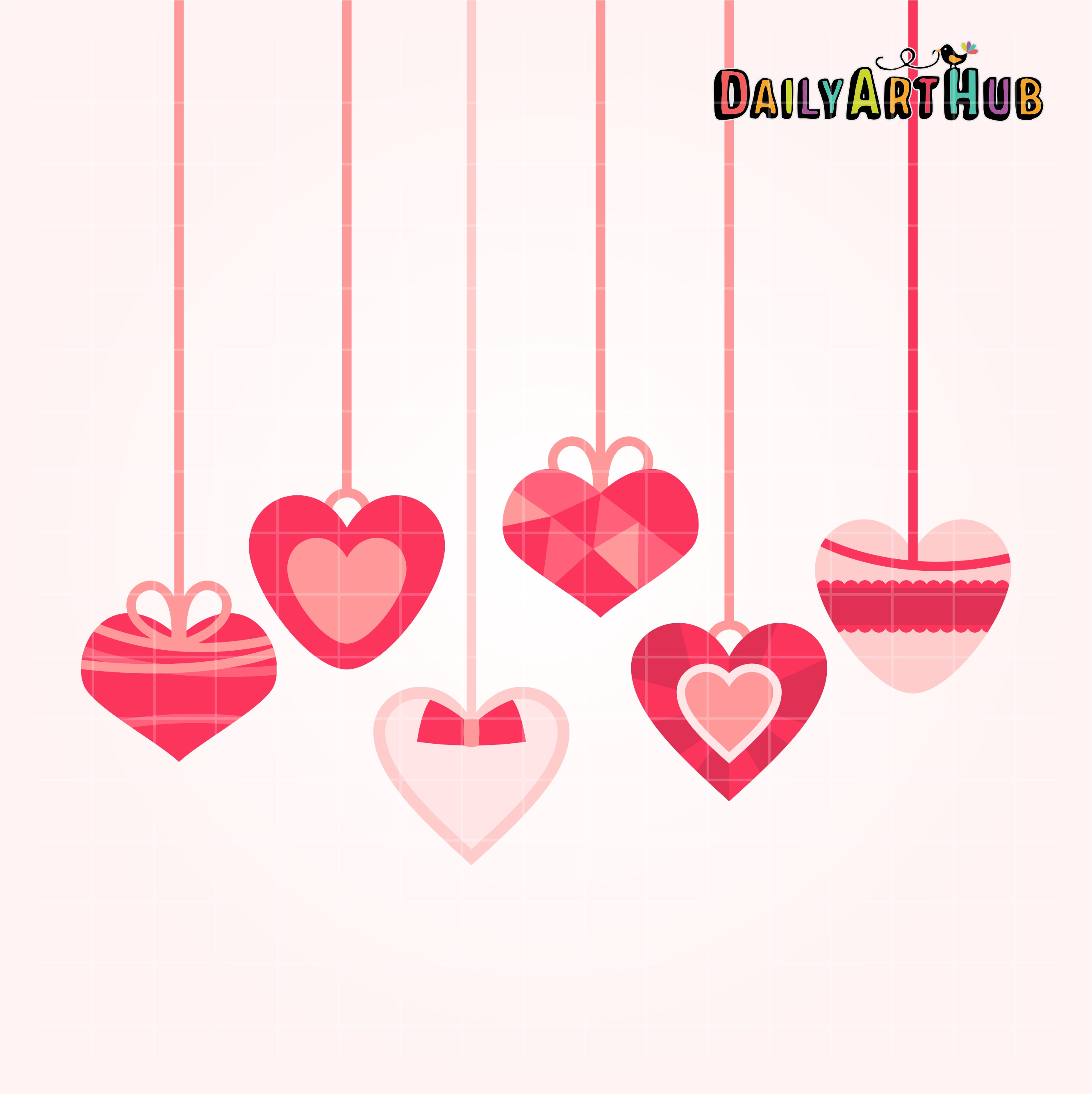 Hearts On String Clip Art Set Daily Art Hub Free Clip Art Everyday