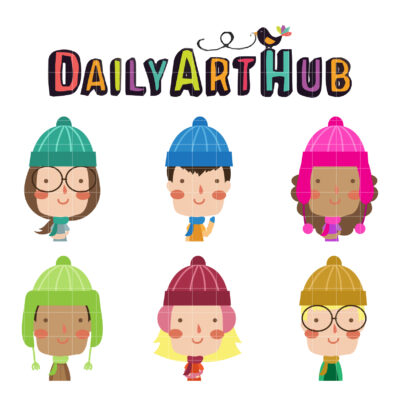 Kids Winter Attire Clip Art Set