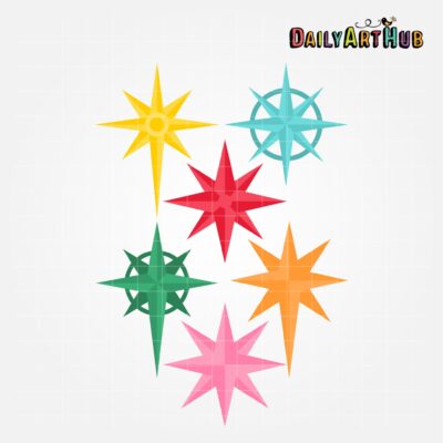 North Stars Clip Art Set