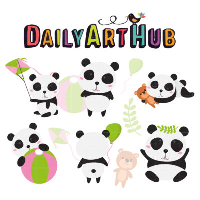 Panda Clip Art Set