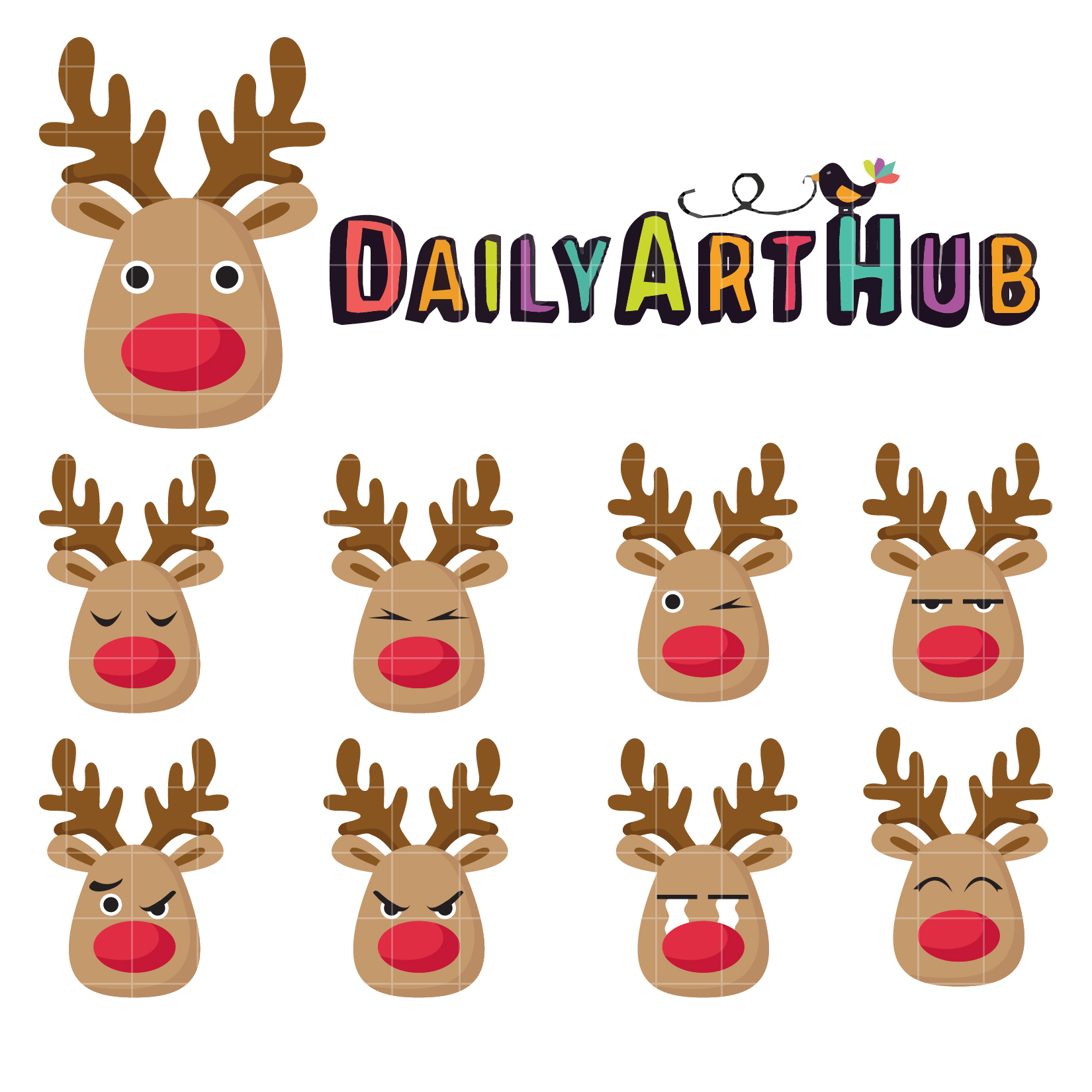 Reindeer Emoji Clip Art Set – Daily Art Hub – Free Clip ...