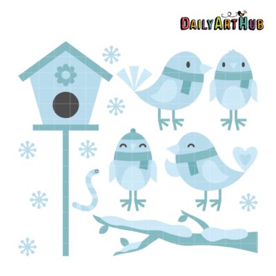 Winter Birds Clip Art Set