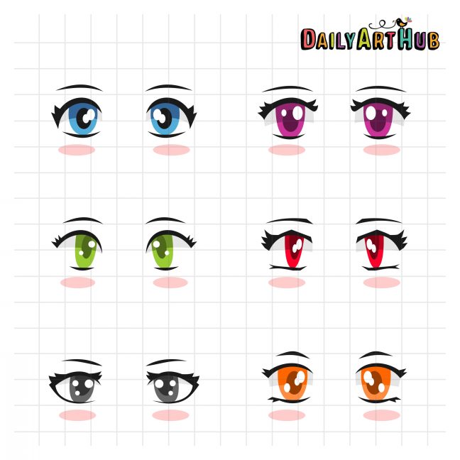 Anime Girl Eyes Clip Art Set – Daily Art Hub – Free Clip Art Everyday