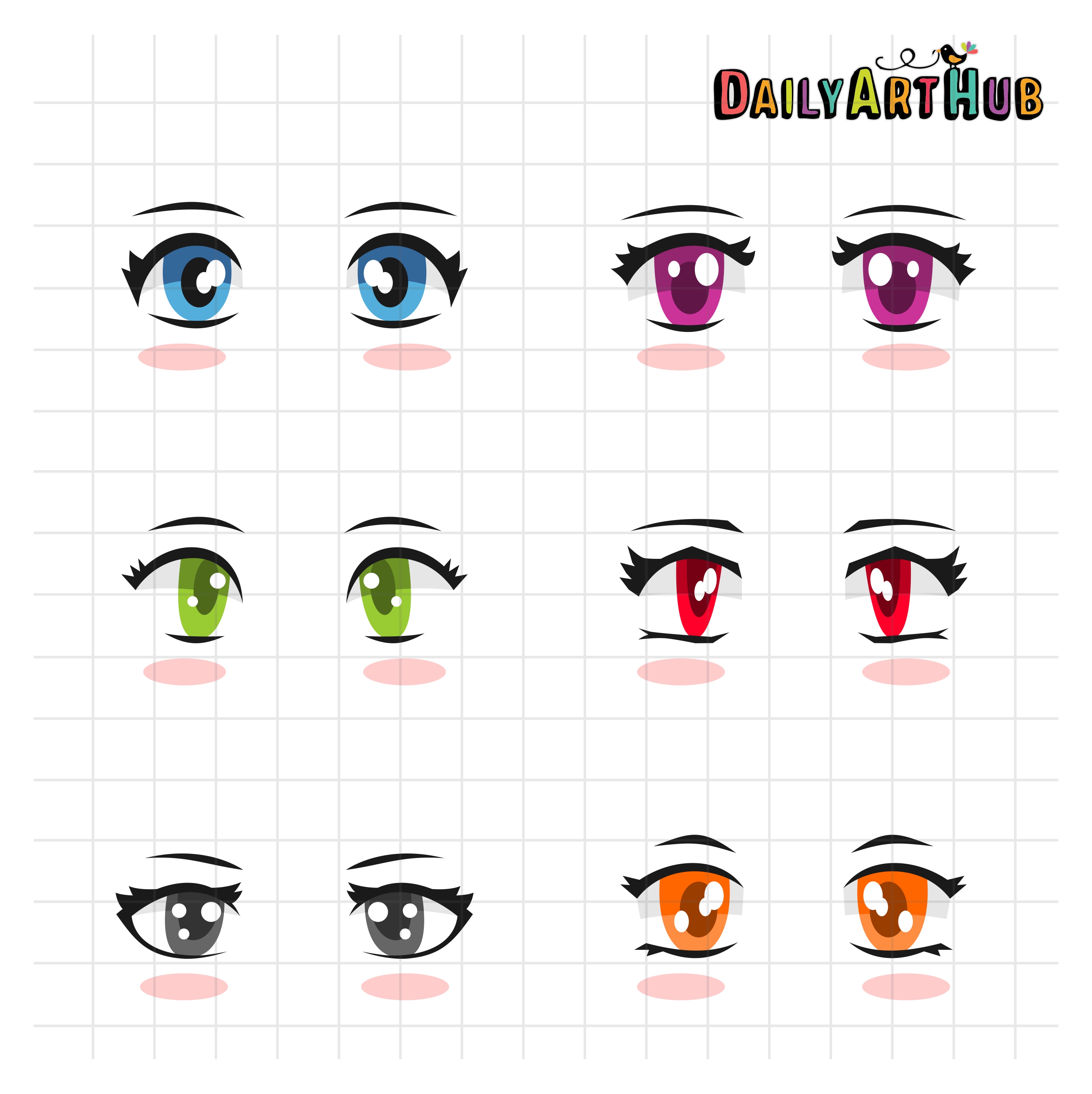 Cute Anime Girl Eyes Cartoon