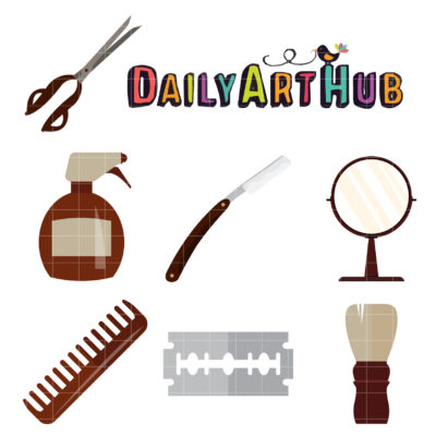 Barber Stuff Clip Art Set