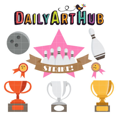 Bowling Clip Art Set