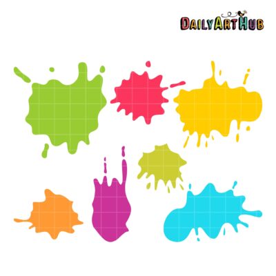 Colorful Paint Splats Clip Art Set