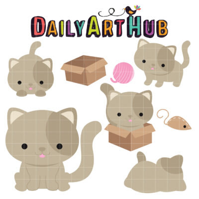 Cute Cat Clip Art Set