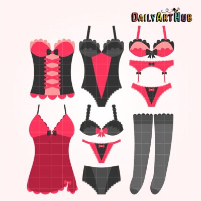 Cute Lingerie Clip Art Set