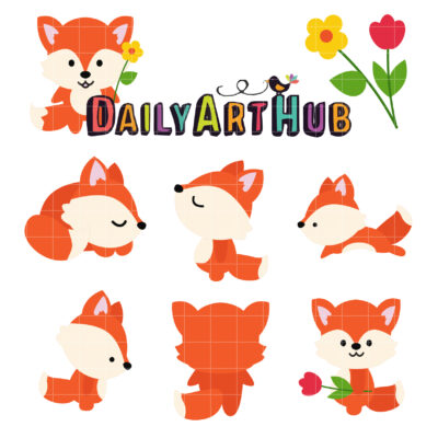 Fox Clip Art Set