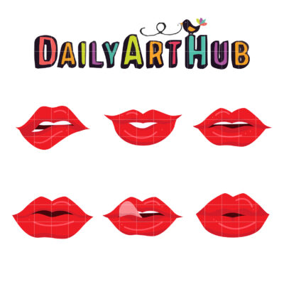 Girl Lips Clip Art Set