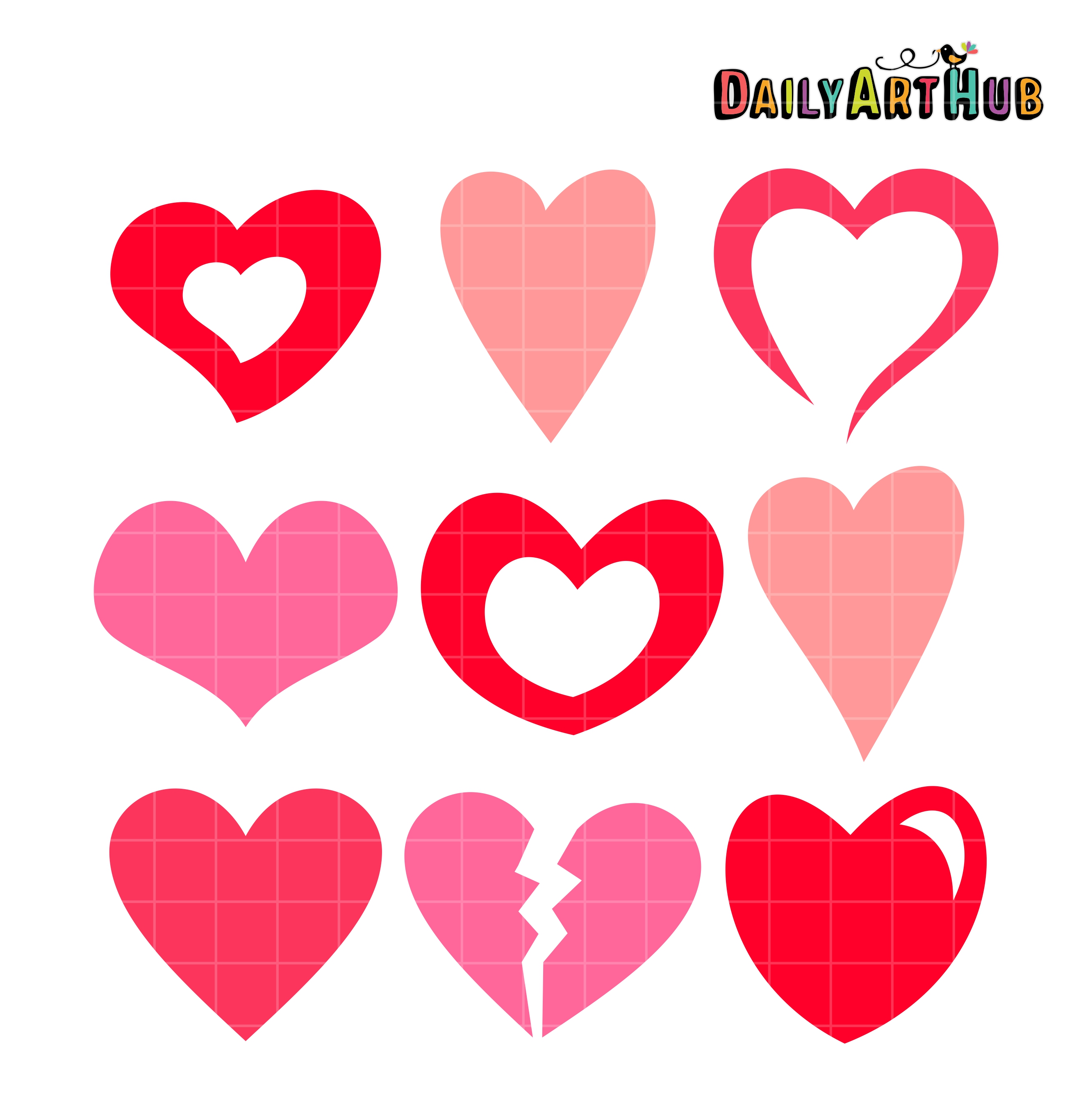 Heart Shapes Clip Art Set – Daily Art Hub – Free Clip Art Everyday