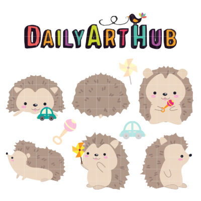 Hedgehog Clip Art Set