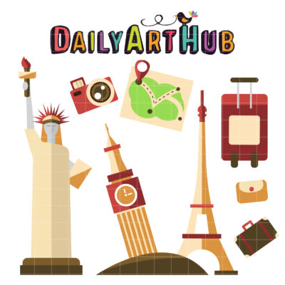 Lets go Travel Clip Art Set