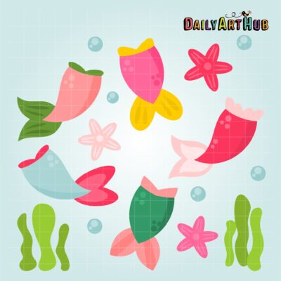 Mermaid Tails Clip Art Set