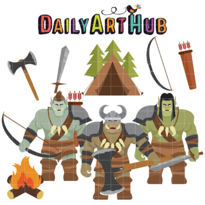 Orcs Clip Art Set