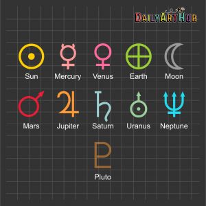 Planet Symbols Clip Art Set – Daily Art Hub // Graphics, Alphabets &amp; SVG