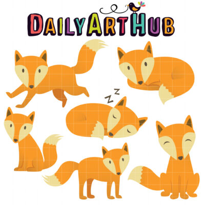 Fantastic Fox Clip Art Set