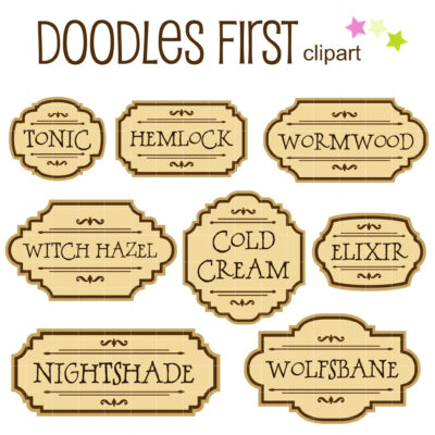 Apothecary Labels Clip Art Set