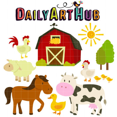 Farm Animals Clip Art Set