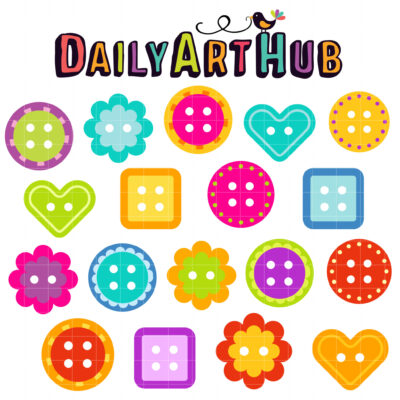 Funky Buttons Clip Art Set