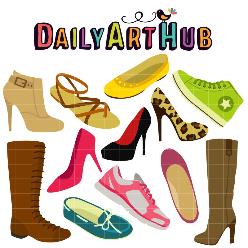 Girl Shoe Collection Clip Art Set | Daily Art Hub - Free Clip Art Everyday