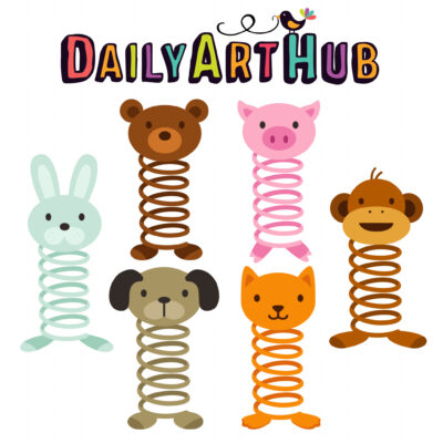 Animal Slinky Clip Art Set
