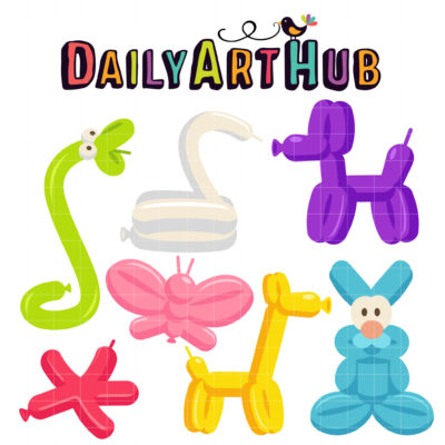 Balloon Animals Clip Art Set