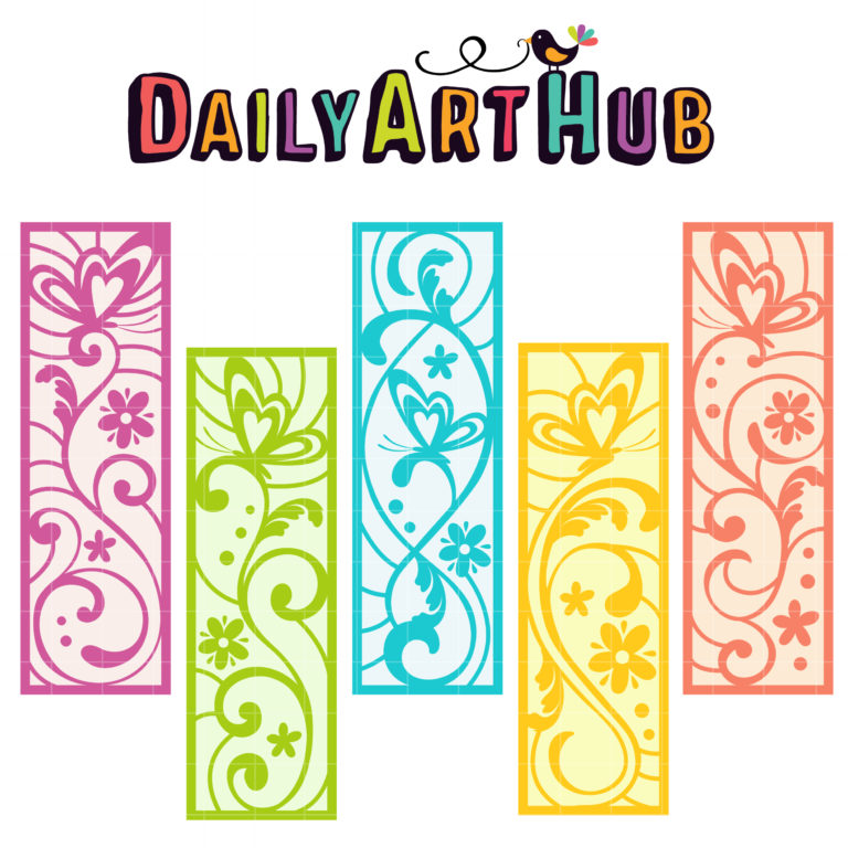 Butterfly Lace Bookmarks Clip Art Set Daily Art Hub // Graphics, Alphabets & SVG