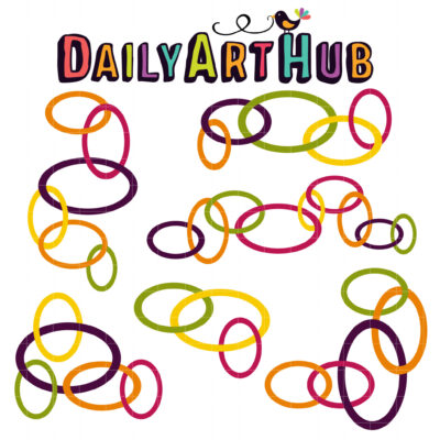 Geometric Ovals Clip Art Set