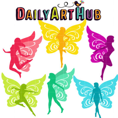 Fluttery Fairies Clip Art Set
