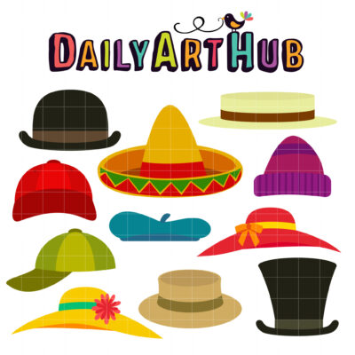 Hat Collection Clip Art Set