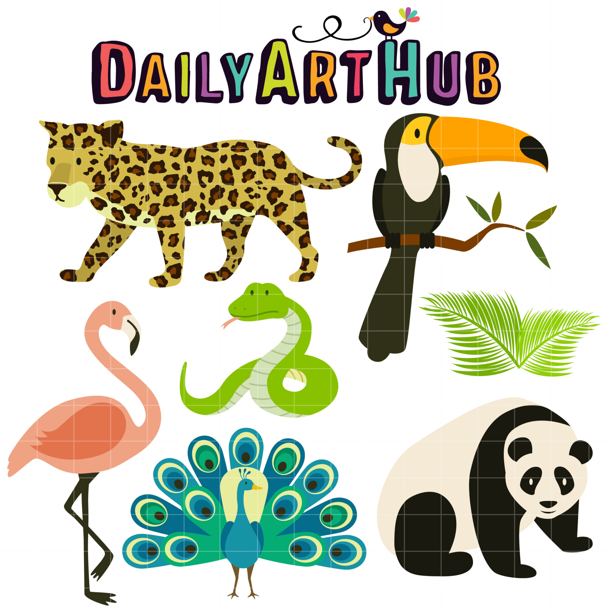 Tropical Rainforest Animals Clip Art Set – Daily Art Hub // Graphics,  Alphabets & SVG