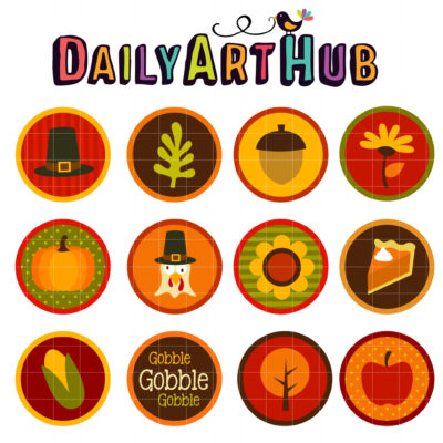 Autumn Thanksgiving Clip Art Set