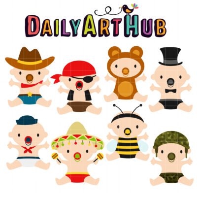 Costume Baby Boys Clip Art Set