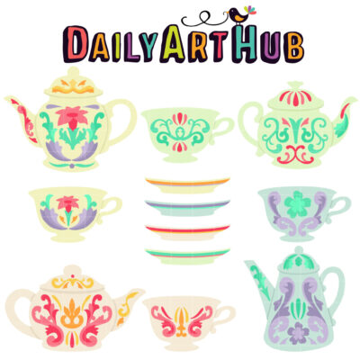 Victorian Majolica Clip Art Set