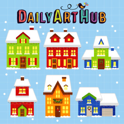 Holiday Houses Clip Art Set