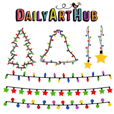 Holiday Lights Clip Art Set