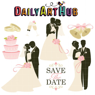 Wedding Couples Clip Art Set