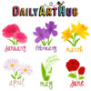 Flower of the Month Clip Art Set – Daily Art Hub // Graphics, Alphabets ...