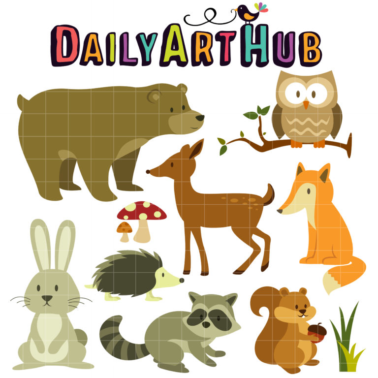 Woodland Creatures Clip Art Set – Daily Art Hub // Graphics, Alphabets