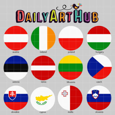 European Flags 2 Clip Art Set
